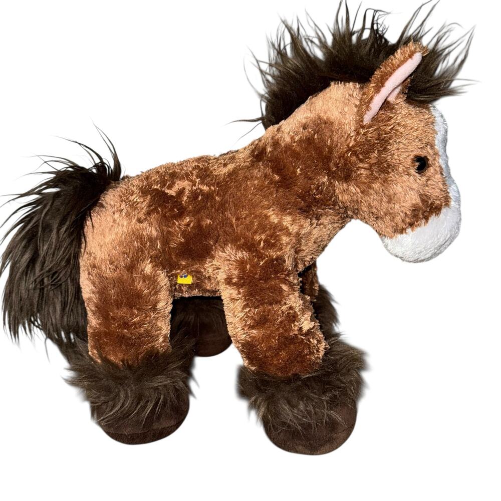 Build A Bear Workshop 12” Plush Stuffed Clydesdale Pony Horse Brown & White